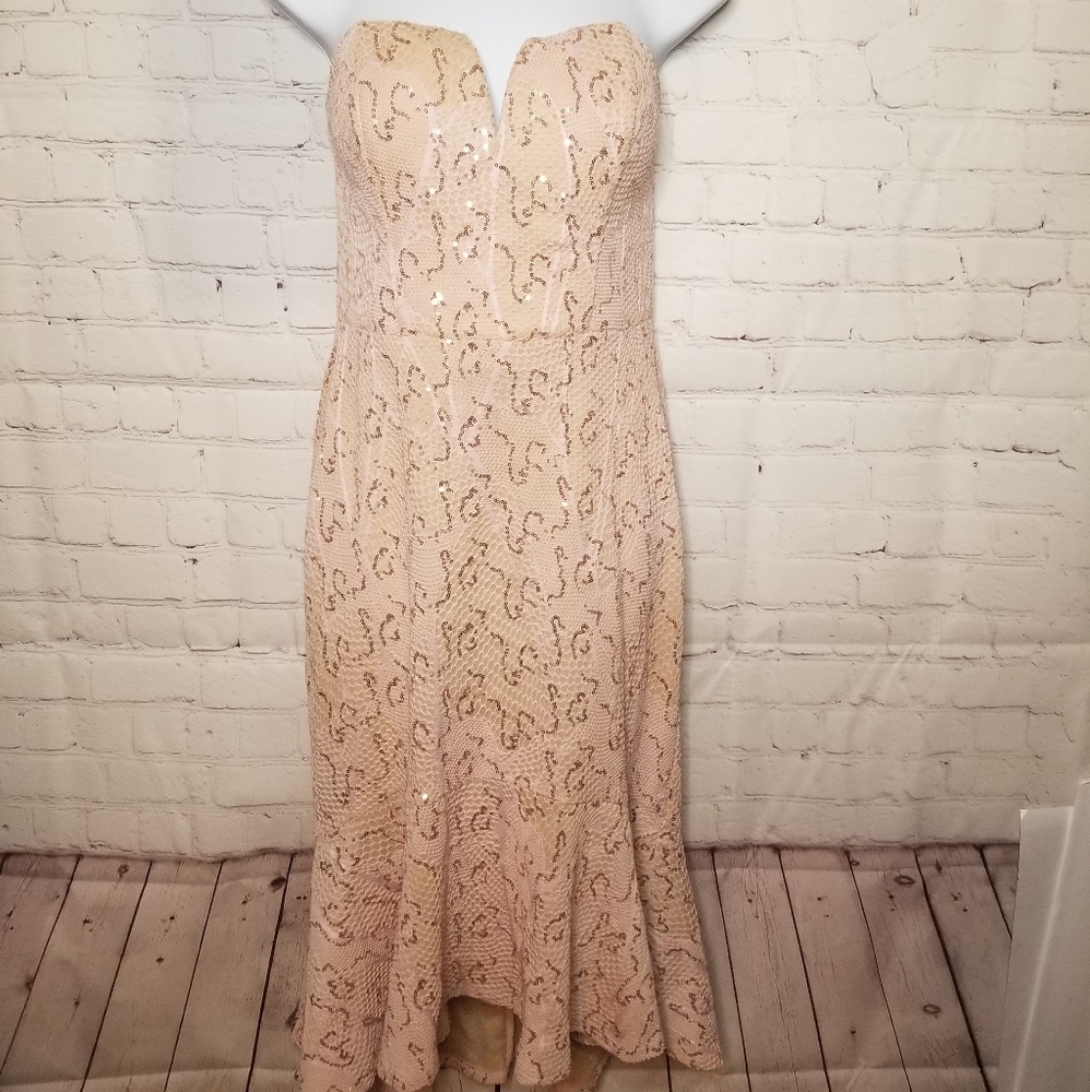 Baileyblue Pink Lace Sequin Dress L